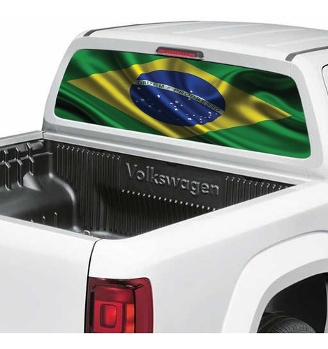 Adesivo Perfurado Bandeira Brasil S10 Amarok Hilux Frontier