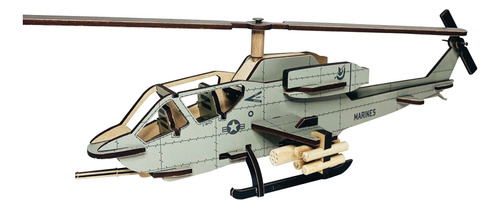Helicóptero De Madera Armable - Ah-1w Super Cobra [marine]