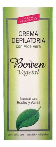 Bowen Vegetal Crema Depilatoria Con Aloe Para Rostro X 30g