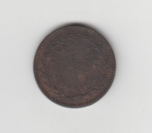 Moneda Argentina Prov. Bs. As. Un Decimo 1823 J/2.1  M/bueno