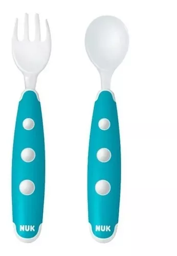 Set Nuk Cuchara Y Tenedor Bebe Mini Cubiertos Plástico