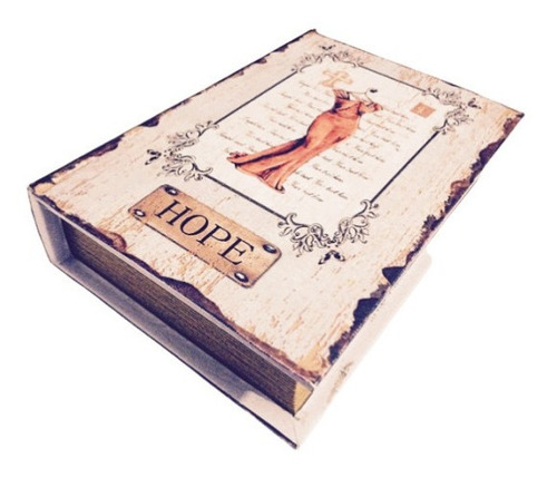 Livro Caixa De Madeira - Coleção Livros 007 - Hope G 32cm