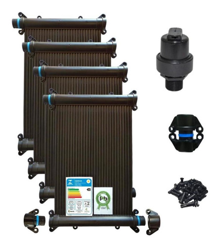 Kit Aquecedor Piscina Solar 09 Placas 2 Mt ++ Quebra Vácuo