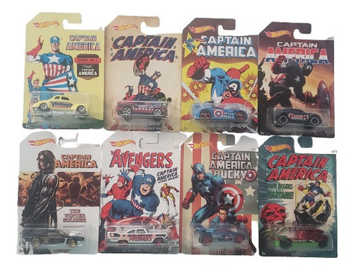Capitan America Hot Wheels Pack X 8 Autos