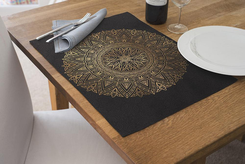 Kit Jogo Americano Para Mesa Posta Com 2 Un Mandala