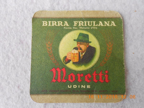 Posavaso Cerveza Birra Friulana Moretti Udine Coleccion