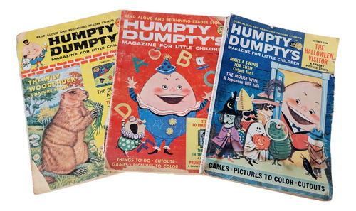 3 Revistas Antiguas Para Niños De Humpty Dumpty (inglés) 60s