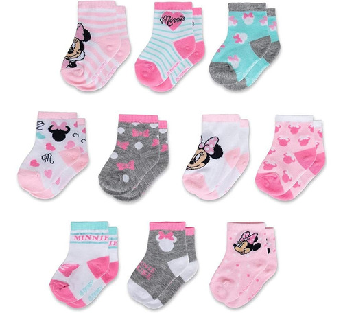 Disney Baby Girls Minnie Mouse Girl 10-pack Calcetín Infanti