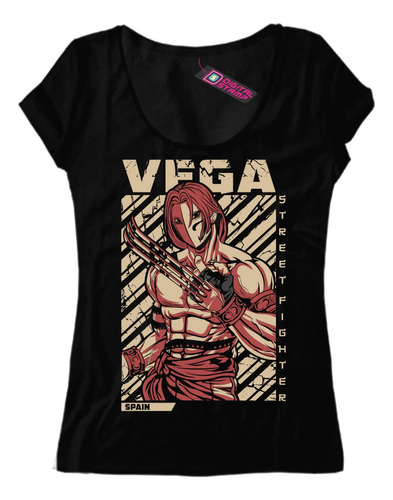 Remera Mujer Street Fighter Vega Spain T126 Dtg Premium