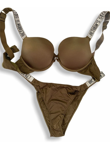 Imagen 2 de 2 de Conjunto Lencería Tipo Victoria Secret Rhinestone Bra Panty