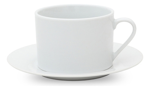 Set X 6 Taza De Te C/plato 220ml Blanco Porcelana Selecta