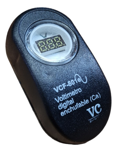 Voltimetro Digital Led 220v Enchufable Ca Negro Protovolt