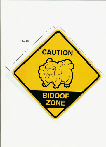 Bidoof Caution Stickers Pack 4