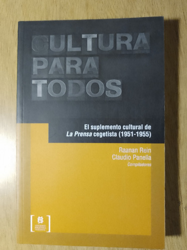 Cultura Para Todos El Suplemento Cultural De La Prensa. Rein (Usado)