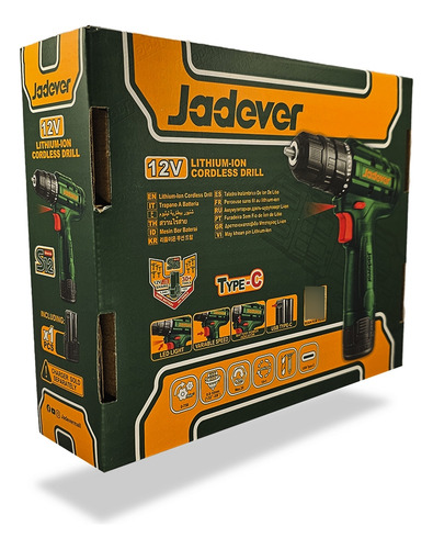 Taladro Jadever Inalámbrico Carga Por Usb C - 750rpm Color Verde Oscuro