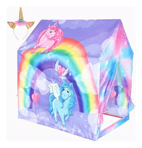 Carpa Unicornio Para Niñas Teepee Niños Pijamadas Entrega Ya