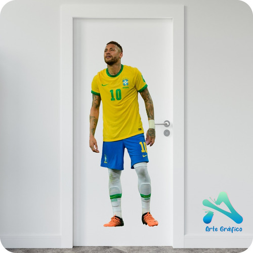 Vinilo Pared Puerta Gigantografía Neymar Brasil