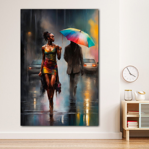 Cuadro Canvas Mujer Lloviendo Arte Hermoso 60x40