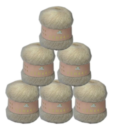 6 Madeja De Lana De Mohair Angola, Lana De Angora De Pe...