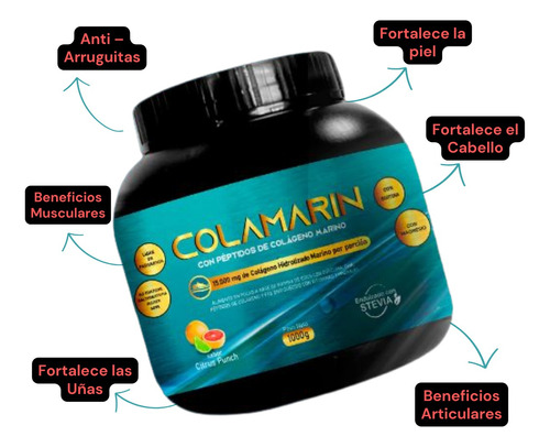 3 Colágenos Marino Hidrolizado 15.000mg Piel, Cabello, Uñas 