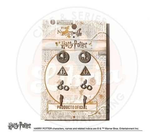 Aros Harry Potter Set De 4 Pares Originales 