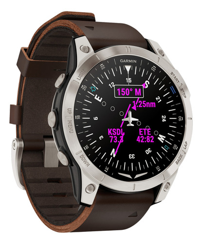 Smartwatch D2 Mach 1 Reloj Aviador Cuero Marron Garmin Mapa Color de la caja Negro Color del bisel Cuero Marron Oxford