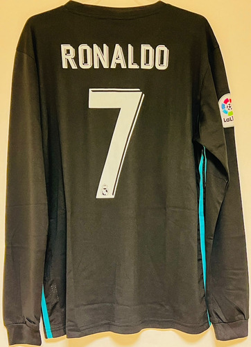 Jersey Real Madrid Manga Larga 2018 Tercero Negro Ronaldo