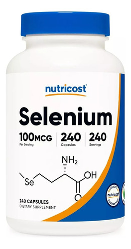Selenio Selenium Nutricost 100mcg, 240 Cápsulas