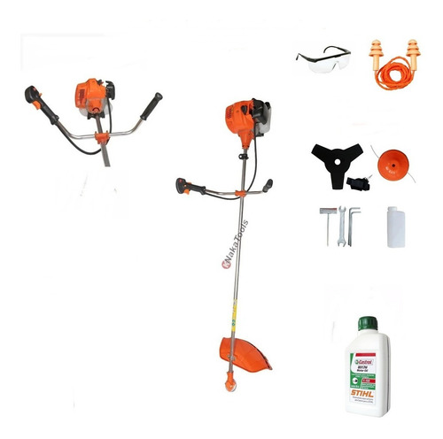 Imagem 1 de 4 de Roçadeira A Gasolina 63cc + Óleo Stihl 2 Tempos 500ml-8017h