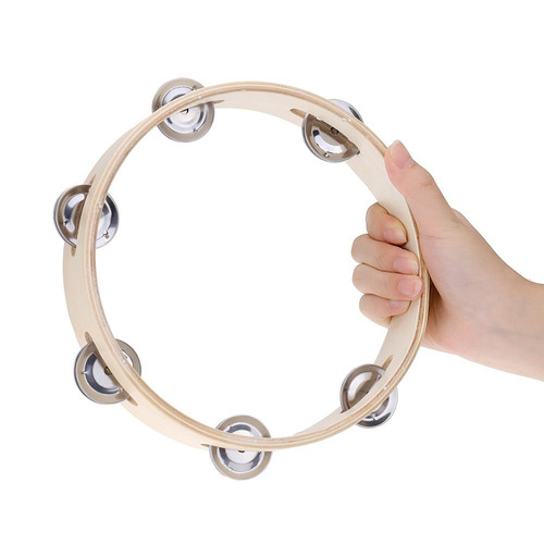 Imagen 3 de 3 de Pandero Sin Parche De 8'' / 20cm Con 6 Sonajas Knight Jb908