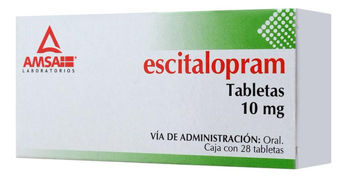Escitalopram AMSA Escitalopram 10 Mg Caja C/28 Tabletas - ANTIBIOTICOS DE MEXICO, S.A. DE C.V. (AMSA)