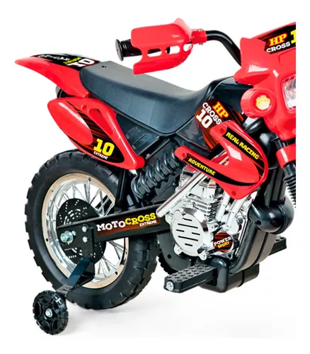 Moto Elétrica Infantil Criança +3 Anos Motocross 6V 2-3 Km/h Até 25kg Com  Som Vermelho ImportWay - Baby&Kids