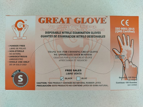 Guantes De Nitrilo Descartables Caja Por 100 Unidades
