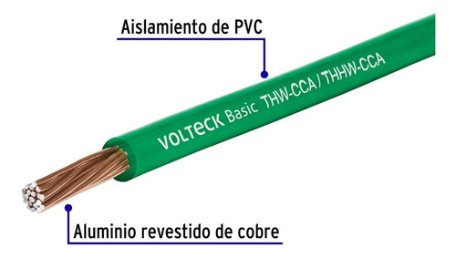 Cable Eléctrico Calibre #8 Aluminio/cobre Volteck 40207