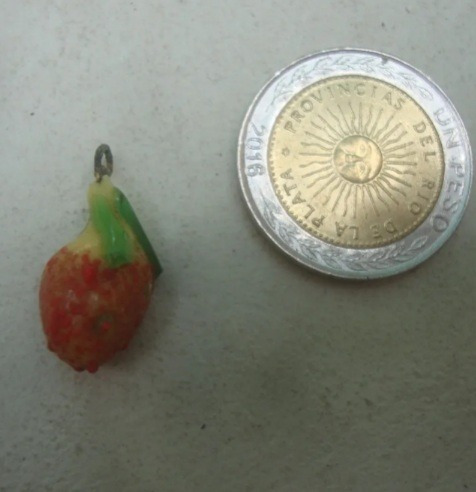 Antiguo Dije Colgante Fruta Murano 2cm Alto Total