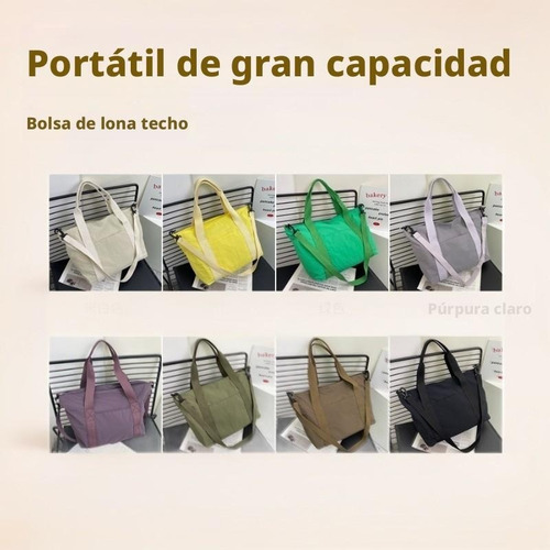 Bolso De Lona De Gran Capacidad Para Mujer En Ocho Colores