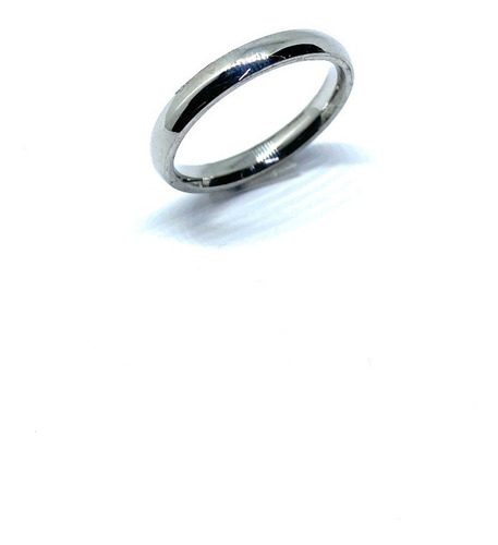 Imagen 2 de 5 de Anillo Argolla De Acero Inoxidable Plateado 3mm