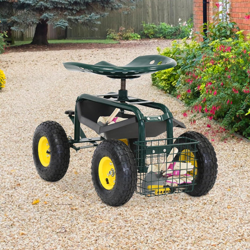 Carrito De Jardín Con Ruedas Para Plantar Kintness