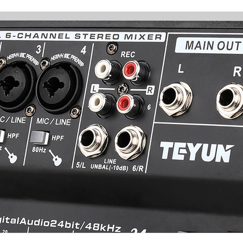 Consola De Audio A6 6ch Protable Mini Mezclador Con Tarjeta