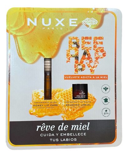 Kit Nuxe Honey, Cuidado De Labios, Día Y Noche 10ml Y 15 Ml