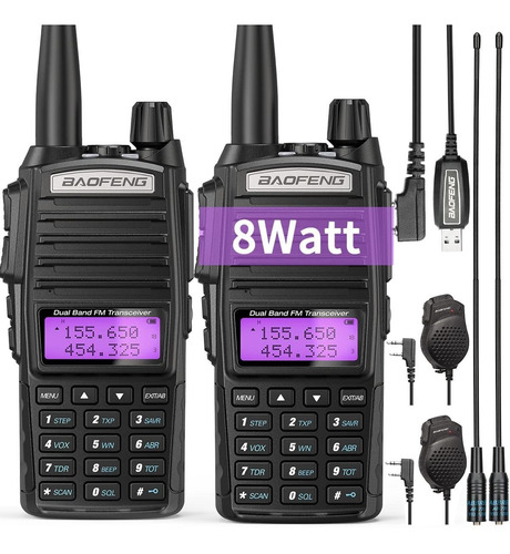 2 Radio Jamon Baofeng 82 Portatil Largo Alcance Walkie