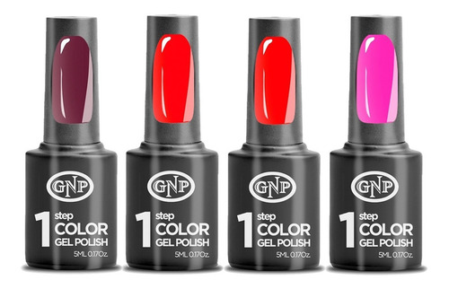 4 Esmaltes Semipermanentes Gel Uv/led Gnp De 1 Paso