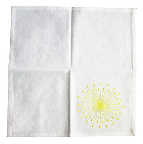 Juego 4 Servilletas Brang Algodón Suave Bordadas Blanco
