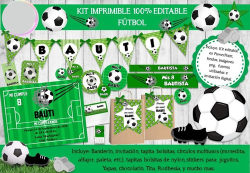Kit Imprimible Futbol Soccer Messi Cristiano Neymar N90