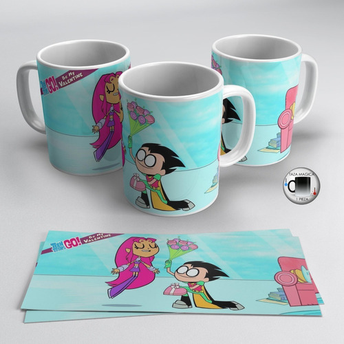 Taza Mágica 11 Oz / San Valentín  , Teen Titans , M01(1 Pz)