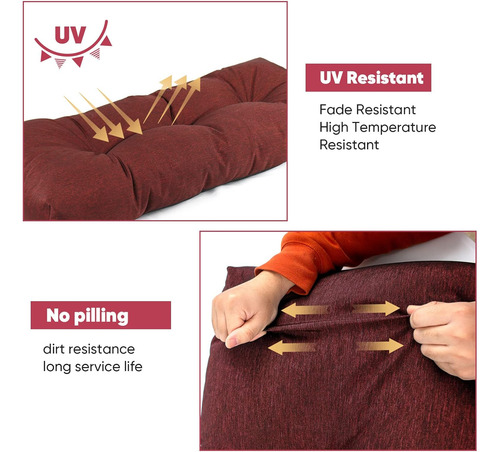 Millsilo No Slip Bench Bench Cushion Para Muebles Para Exter