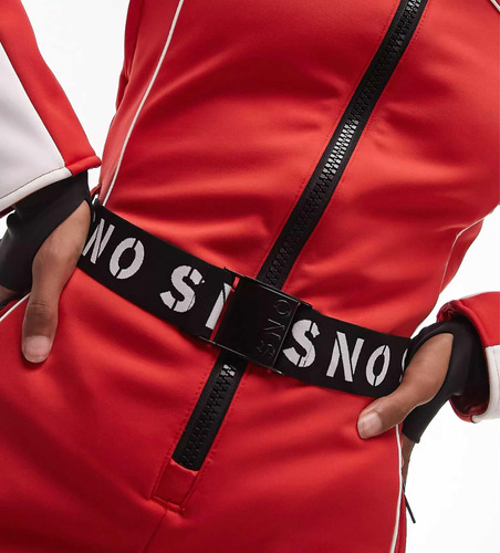 Traje De Esquiar Rojo Ajustado Sno De Topshop