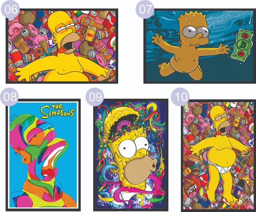 5 Pôsteres Cartaz Família Simpsons Bart P/emoldurar 20x30cm