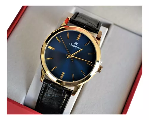 Relogio champion masculino dourado visor azul numeros cn27652a - Relógio  Masculino - Magazine Luiza