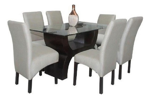 Juego De Comedor 6 Sillas Norly Gris